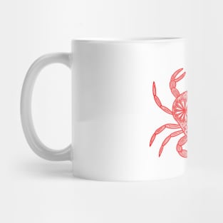Mandala Crab (red and white) Mug